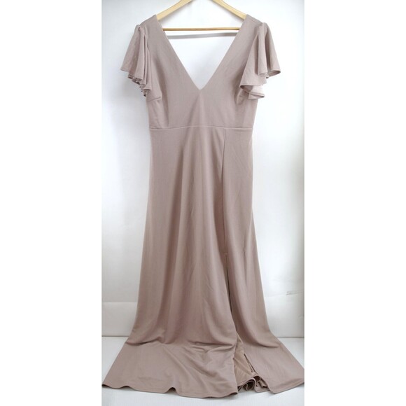 Birdy‎ Grey BRAND NEW Women Hannah Empire Crepe Dress Taupe XL - Picture 2 of 11
